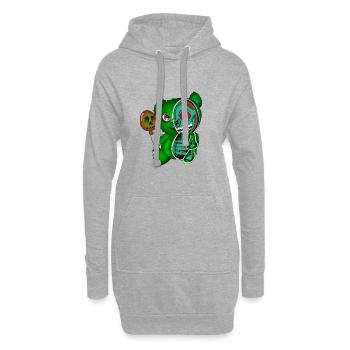 Skull Teddy Bear Skeleton Bear Chemise d’Halloween - Sweat-shirt à capuche long Femme - gris chiné - Devant