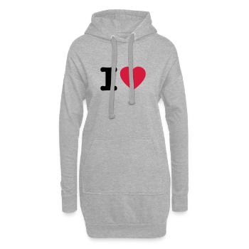 I love / I heart DELUXE - Hoodie-Kleid - Grau meliert - Vorne