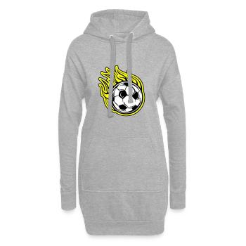 Fussball Flamme Feuer - Hoodie-Kleid - Grau meliert - Vorne