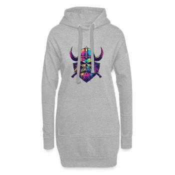 Wikinger Totenkopf - Hoodie-Kleid - Grau meliert - Vorne