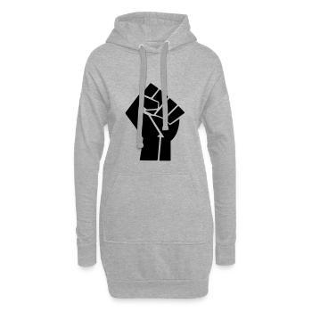 poing levé - Sweat-shirt à capuche long Femme - gris chiné - Devant