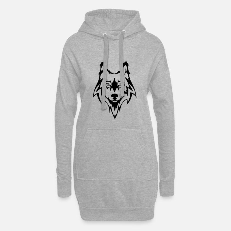 Wolf - Hoodie-Kleid - Grau meliert