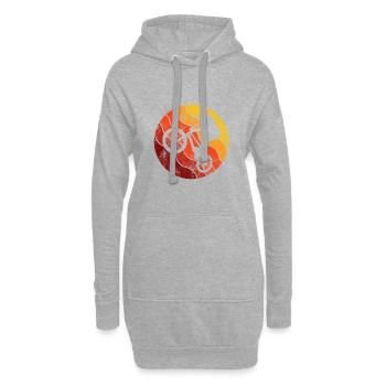 Cadeau rétro de vélo de vélo BMX Vélo Motocross - Sweat-shirt à capuche long Femme - gris chiné - Devant