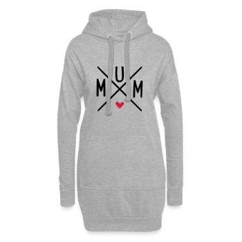 mum - Sweat-shirt à capuche long Femme - gris chiné - Devant