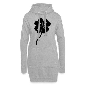 La chance de Cloverleaf - Sweat-shirt à capuche long Femme - gris chiné - Devant