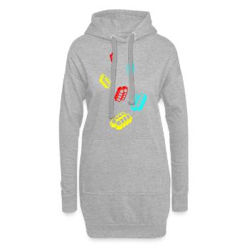 Symbole des œufs - Sweat-shirt à capuche long Femme - gris chiné - Devant