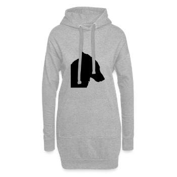 LOUP - Sweat-shirt à capuche long Femme - gris chiné - Devant