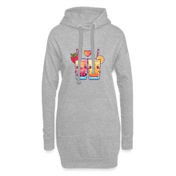 Cocktail Couple Amour Coeur Drôle - Sweat-shirt à capuche long Femme - gris chiné - Devant