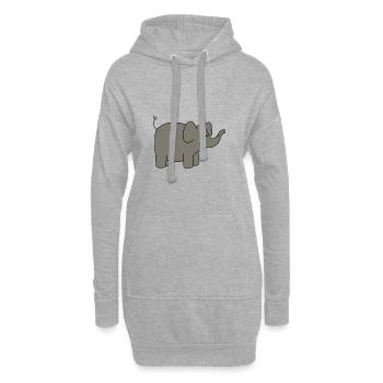 Éléphant - Sweat-shirt à capuche long Femme - gris chiné - Devant