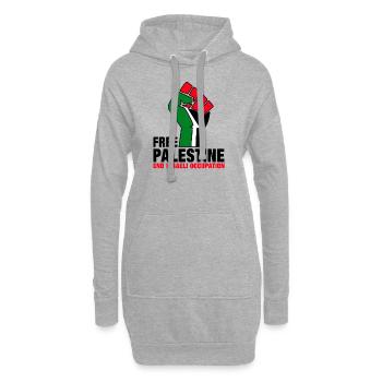 Libérer la Palestine - Sweat-shirt à capuche long Femme - gris chiné - Devant