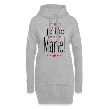 eh ouais - Sweat-shirt à capuche long Femme - gris chiné - Devant