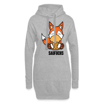Fuchs Saufuchs Biertrinker Saufen Bier - Hoodie-Kleid - Grau meliert - Vorne