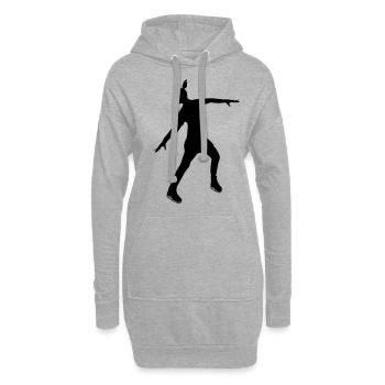 Eiskunstläuferin in stabiler Pose - Hoodie-Kleid - Grau meliert - Vorne