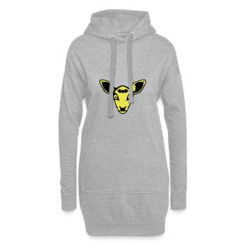 biche rigolo dessin 1201 - Sweat-shirt à capuche long Femme - gris chiné - Devant