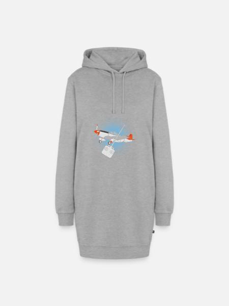RC Pilot | Modellflug | Modellbau - Hoodie-Kleid - Grau meliert