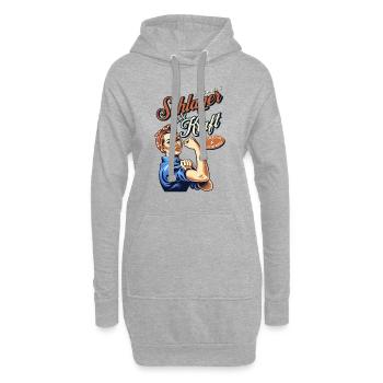Schlager gibt Kraft - Retro-Design für Schlagerfan - Hoodie-Kleid - Grau meliert - Vorne