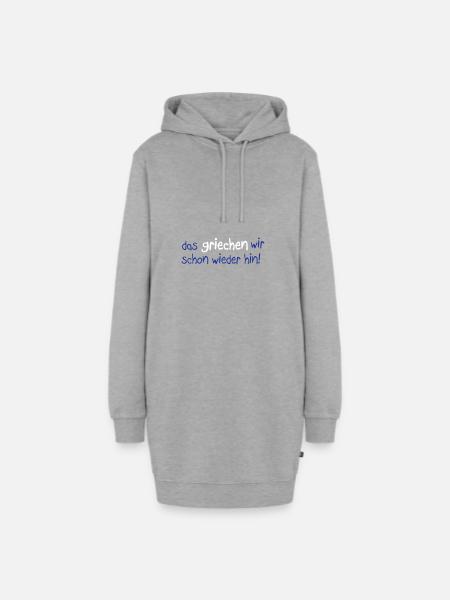 Sächsisches Sprichwort - Hoodie-Kleid - Grau meliert