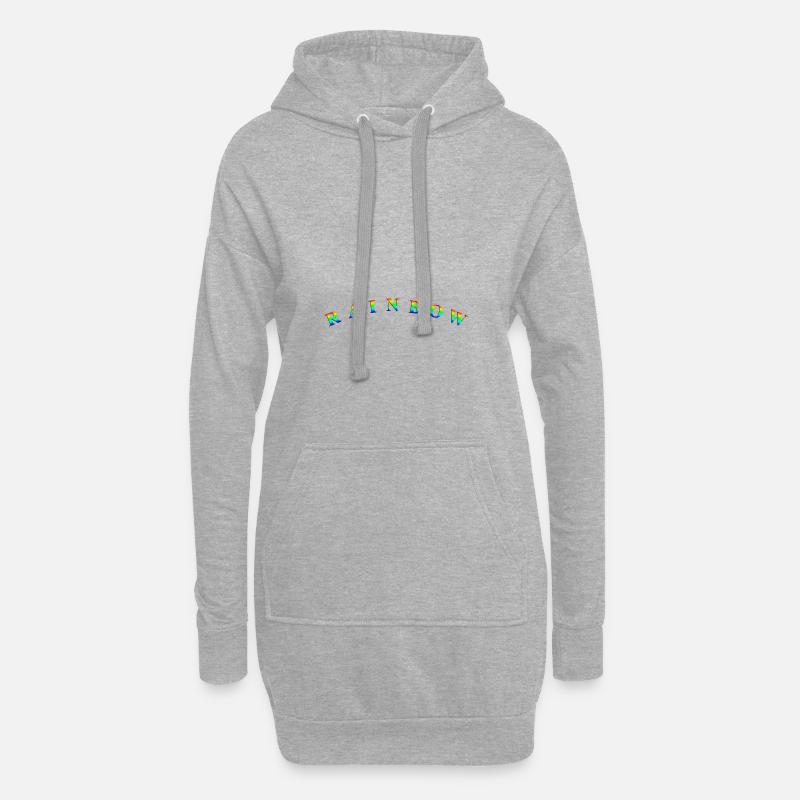 Rainbow-Text-Gebogen - Hoodie-Kleid - Grau meliert