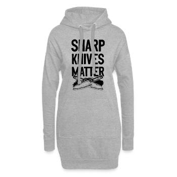 chefkoch koch messer spruch - Hoodie-Kleid - Grau meliert - Vorne