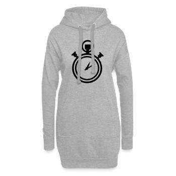 Uhr - Hoodie-Kleid - Grau meliert - Vorne