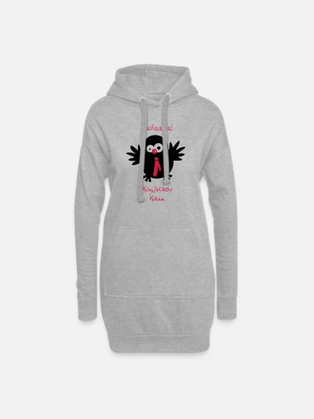 Eine Eule // Komischer Kauz. - Hoodie-Kleid - Grau meliert