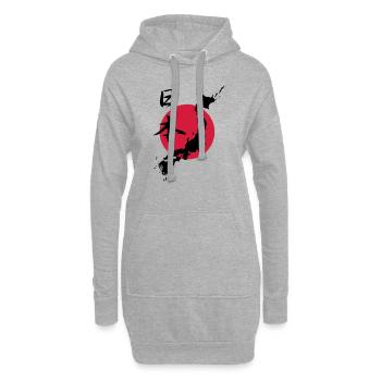 Japan 1 - Hoodie-Kleid - Grau meliert - Vorne