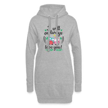 i will owlways love you owls je vais owlways amour - Sweat-shirt à capuche long Femme - gris chiné - Devant