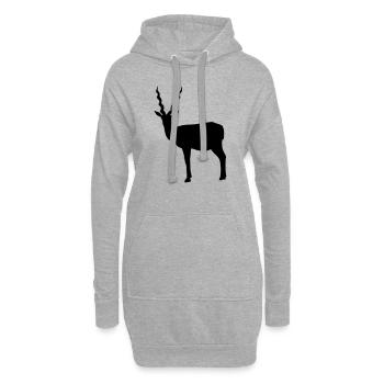 Antilope - Sweat-shirt à capuche long Femme - gris chiné - Devant