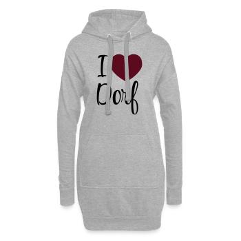 I love Dorf - Hoodie-Kleid - Grau meliert - Vorne