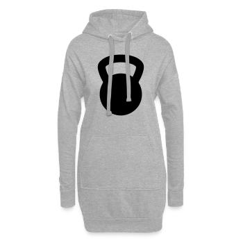 Kettlebell - Hoodie-Kleid - Grau meliert - Vorne