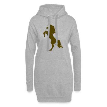 Pferd - Hoodie-Kleid - Grau meliert - Vorne