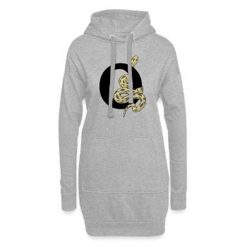 Lettre o serpent - Sweat-shirt à capuche long Femme - gris chiné - Devant