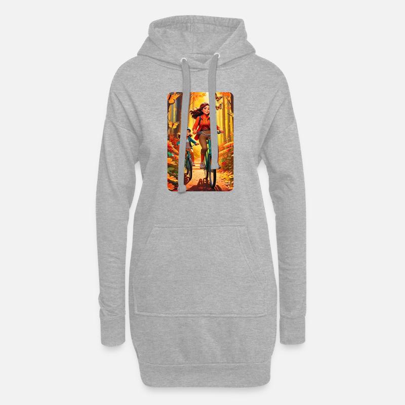 personalisiertes Design-Muttergeschenk - Hoodie-Kleid - Grau meliert