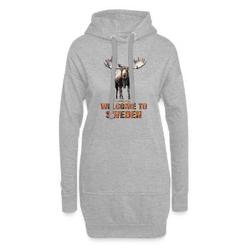 Schweden Schwedischer Elch bestes Tier Geweih Hirsch Hirsch - Hoodie-Kleid - Grau meliert - Vorne