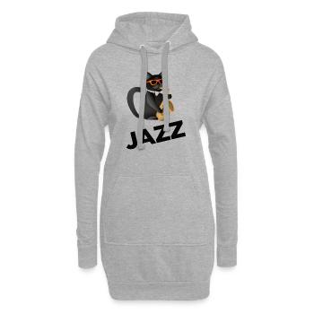 Jazz Cat Saxophon - Hoodie-Kleid - Grau meliert - Vorne