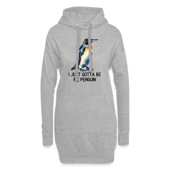 I just gotta be me penguin - Sweat-shirt à capuche long Femme - gris chiné - Devant