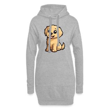 Golden Retriever Hund Comic Niedlich - Hoodie-Kleid - Grau meliert - Vorne