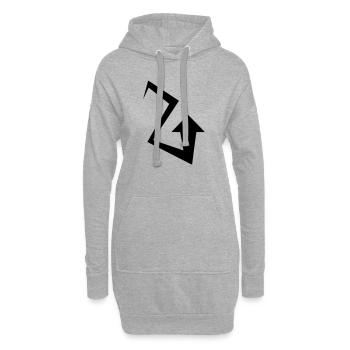 Zig Zag Pfeil - Hoodie-Kleid - Grau meliert - Vorne