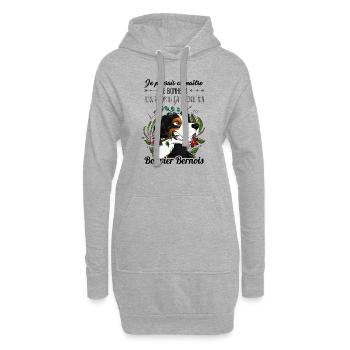 Le bonheur Bouvier Bernois - Sweat-shirt à capuche long Femme - gris chiné - Devant