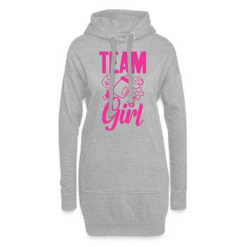 Team Girl Baby Sex Reveal - Sweat-shirt à capuche long Femme - gris chiné - Devant