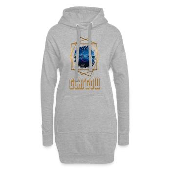 Glasgow Schottland Stadt Skyline Liebe Gold - Hoodie-Kleid - Grau meliert - Vorne