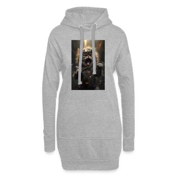 Katze Heavy Metal Sänger Rock Cool Gitarre Musik - Hoodie-Kleid - Grau meliert - Vorne
