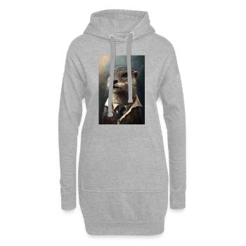 Otter Dessin animé réaliste Anime - Sweat-shirt à capuche long Femme - gris chiné - Devant
