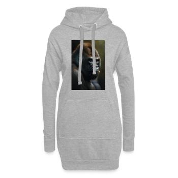 Gorilla Monkey Cool - Sweat-shirt à capuche long Femme - gris chiné - Devant