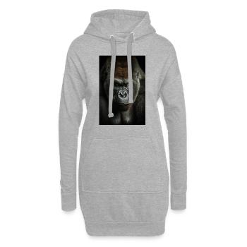 Gorilla Monkey Cool - Sweat-shirt à capuche long Femme - gris chiné - Devant
