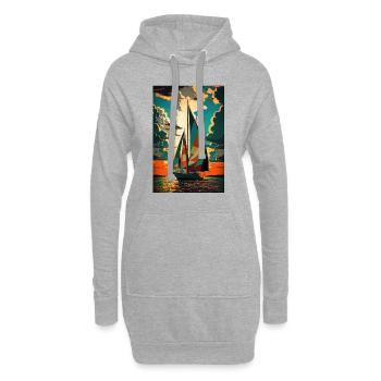 Bateau Voilier Ocean Art Voile - Sweat-shirt à capuche long Femme - gris chiné - Devant