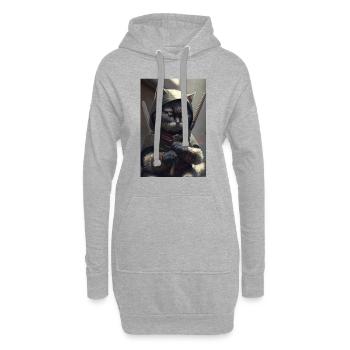 Ninja Katze Japan - Hoodie-Kleid - Grau meliert - Vorne