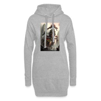 Temple de la peinture de paysage chinois de la Chine ancienne - Sweat-shirt à capuche long Femme - gris chiné - Devant