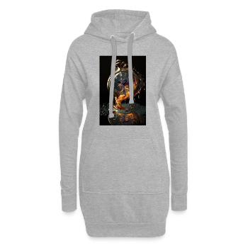 Schmelzende Taschenuhr Uhr Surrealistisch - Hoodie-Kleid - Grau meliert - Vorne