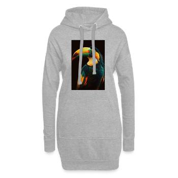 Toucan Oiseau à bec Pic Oiseaux - Sweat-shirt à capuche long Femme - gris chiné - Devant